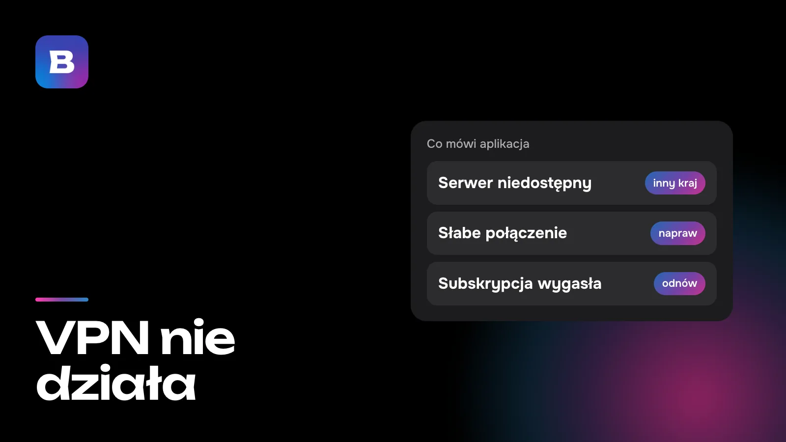 VPN nie działa
